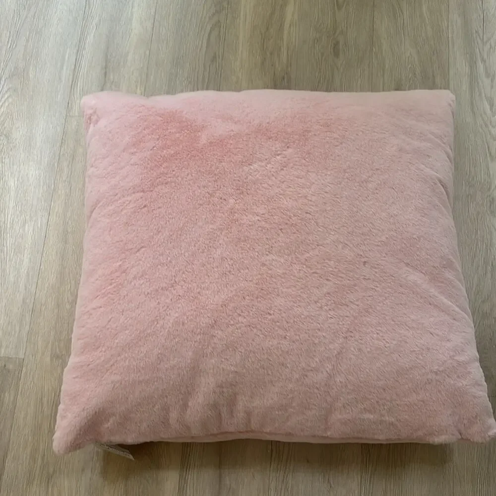 Cloud Castle euro sham inner pillow pale pink furry unicorn silver clouds nwt